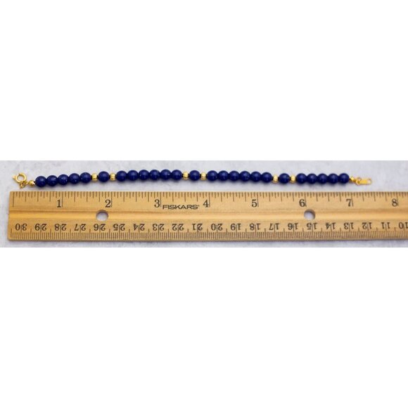 8 inch, Vintage Blue Beads Victorian Unique Beaded Bracelet by Avon - CT1 - Picture 3 of 3